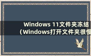 Windows 11文件夹冻结（Windows打开文件夹很慢）